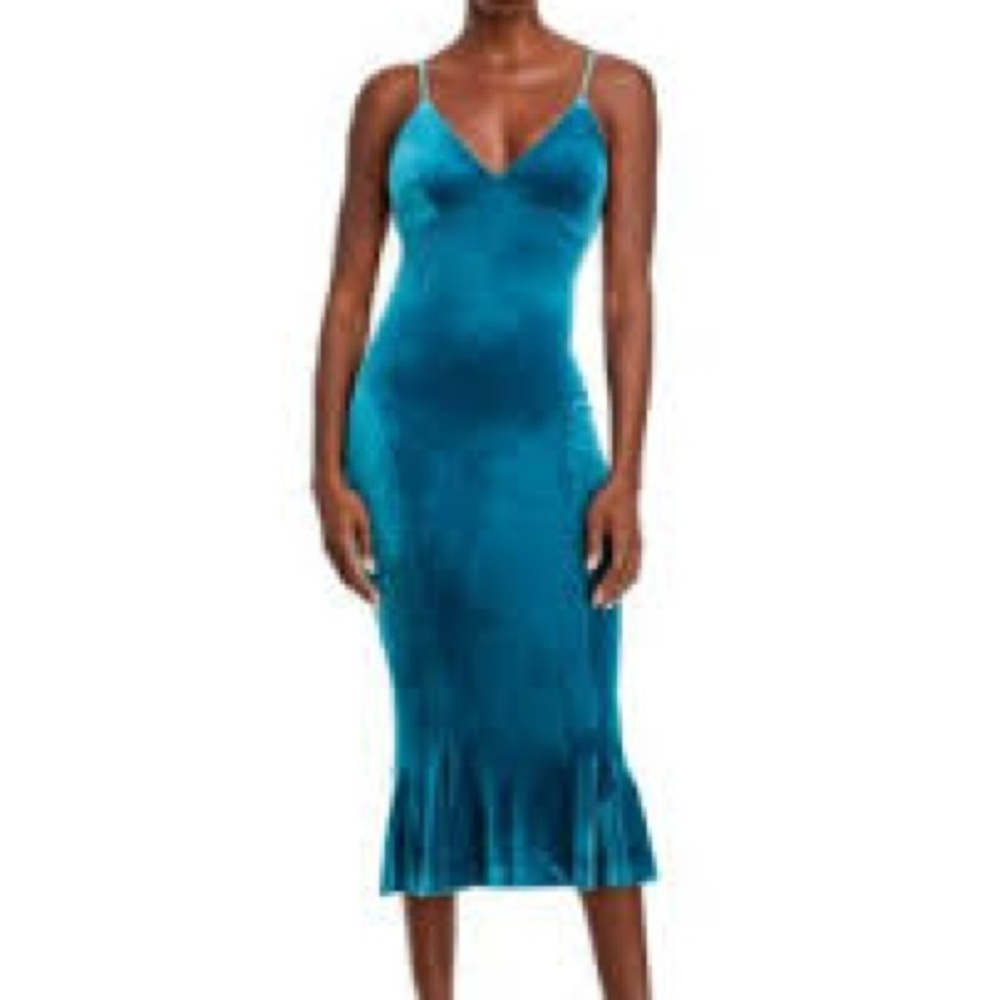 Norma Kamali Teal Midi Dress